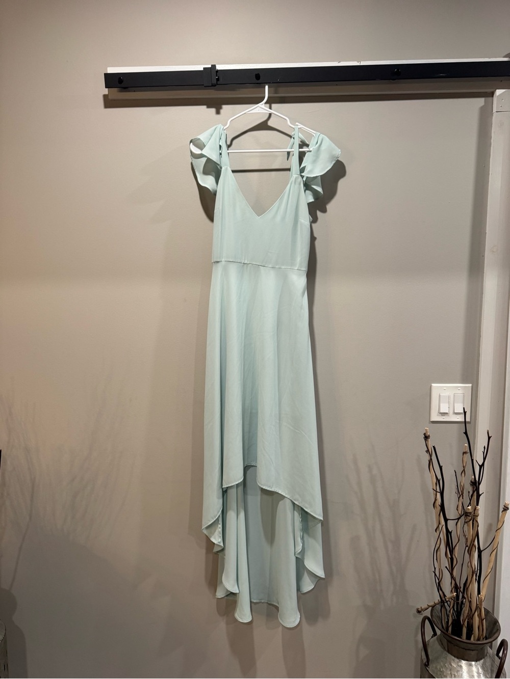 Express Mint One Shoulder High Low Maxi Dress Size 8